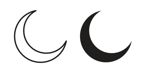 Moon icon designs collection for mobile, ui, web. © Thadeu