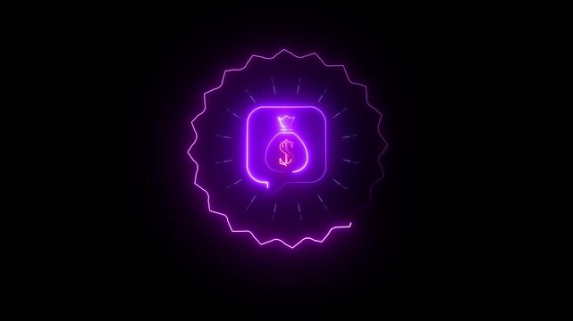 eon Money Bag Finance Icon &ndash; Smart Investment, Payment & Wealth Management in Futuristic Style