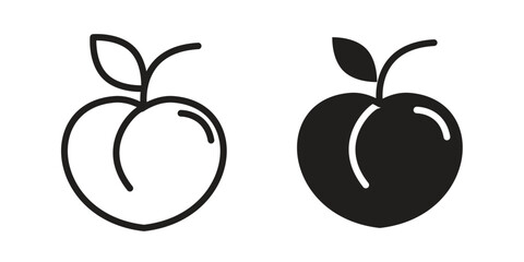 Peach icon designs collection for mobile, ui, web.
