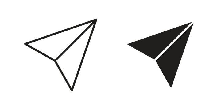 Paper plane icon designs collection for mobile, ui, web.