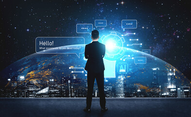 Conversational AI assistant enhances chatbot interaction. AI assistant supports queries, answers instantly, AI assistant improves experience, and AI assistant drives engagement. Vouch