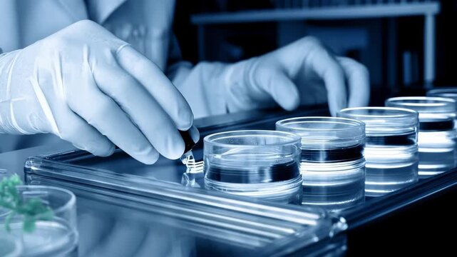 Medium shot of a technician inspecting cast metal parts under bright light focusing on fine surface cracks and fractures for quality control.