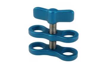 Blue metal ball clamp mount for camera equipment