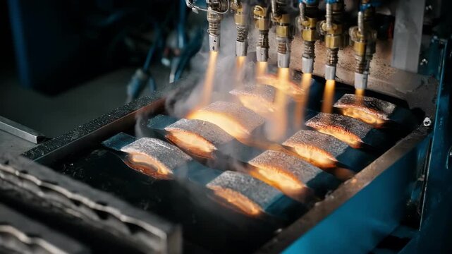Medium shot of conductive metal composites undergoing electrical performance tests under controlled conditions