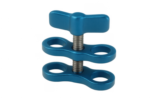 Blue metal ball clamp mount for camera equipment