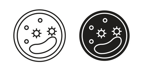 Microorganism icon symbol. Vector EPS 10. line and glyph icon