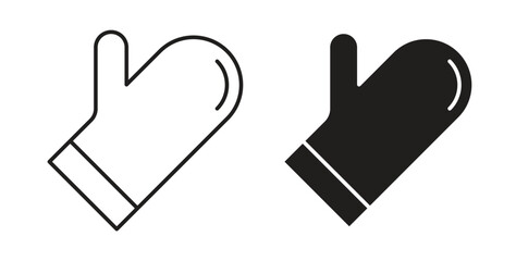 Oven mitt icon symbol. Vector EPS 10. line and glyph icon