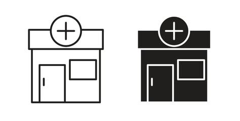 Pharmacy icon symbol. Vector EPS 10. line and glyph icon