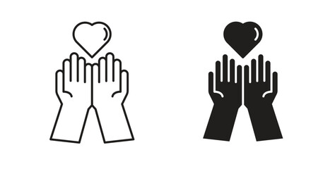 Philanthropy icon symbol. Vector EPS 10. line and glyph icon