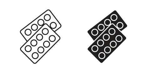 Pill blister symbol. Vector EPS 10. line and glyph icon icon symbol. Vector EPS 10. line and glyph icon