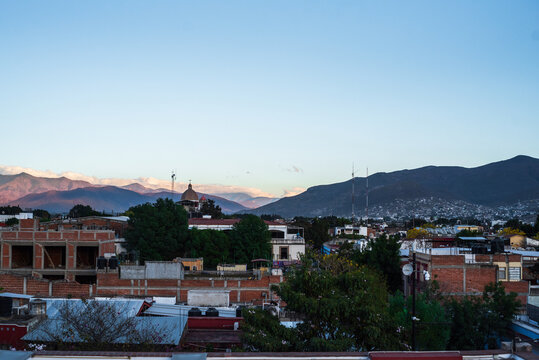 City of Oaxaca landscape with mountain range