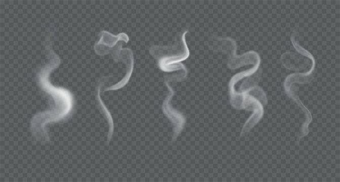 Smoke from hot tea and coffee.