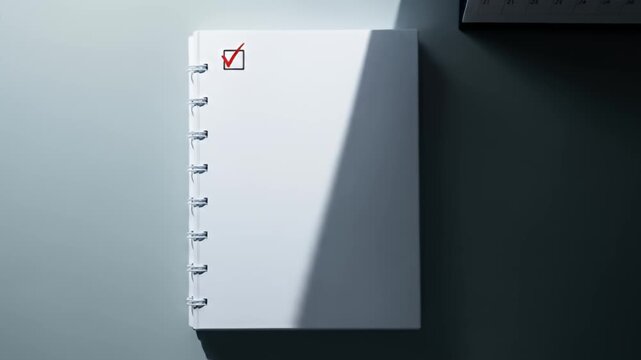 A blank checklist with a red checkmark on the first line, ready for new tasks and goals.