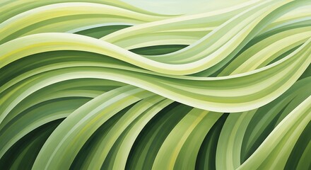 Abstract verdant wave composition with organic undertones and fluid motion