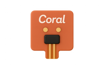 Coral edge tpu machine learning hardware icon on transparent background