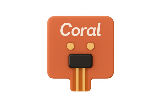 Coral edge tpu machine learning hardware icon on transparent background