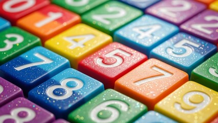 Colorful Number Tiles - A Vibrant Educational Tool for Learning.