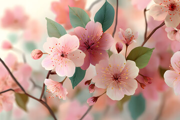 Vector watercolor spring banner. Generated AI