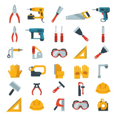 Collection of various construction and DIY tools for home improvement projects.