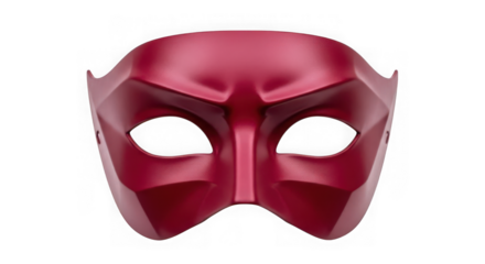 Red domino masquerade mask isolated on transparent background