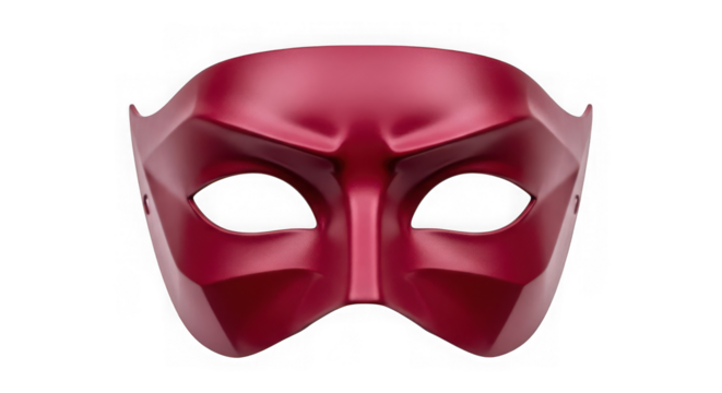 Red domino masquerade mask isolated on transparent background