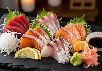 Sashimi image,    sushi on a plate
