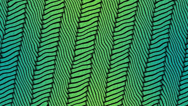 Abstract Herringbone Pattern with Green Gradient Background.