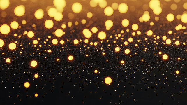 Abstract Background of Glowing Golden Bokeh Lights photograph