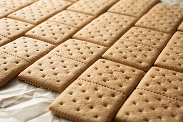 A view of a layer of gluten-free, dairy-free graham crackers.