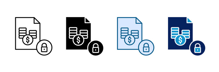 Fixed Cost Icon Set Multiple Style Collection