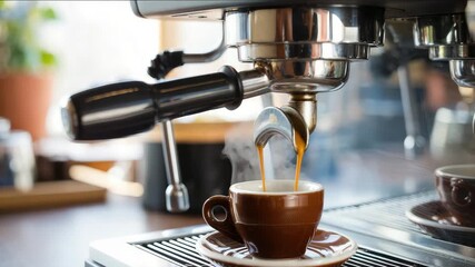 Crafting delicious espresso with professional machine for coffee lovers perfect start to the day