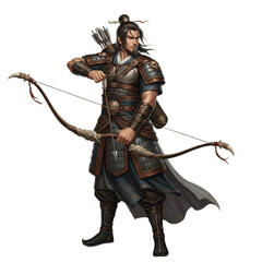Warrior Archer PNG Oil Paint Effect - Historical Soldier with Bow and Arrow