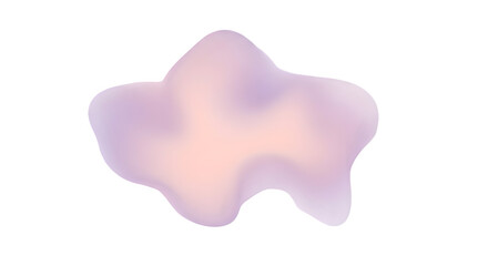 Abstract blob shape with pastel colors soft edges and dreamy aesthetic isolated on transparent background