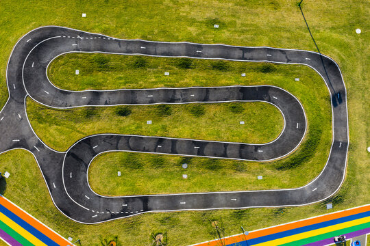 aerial view of children's pump track