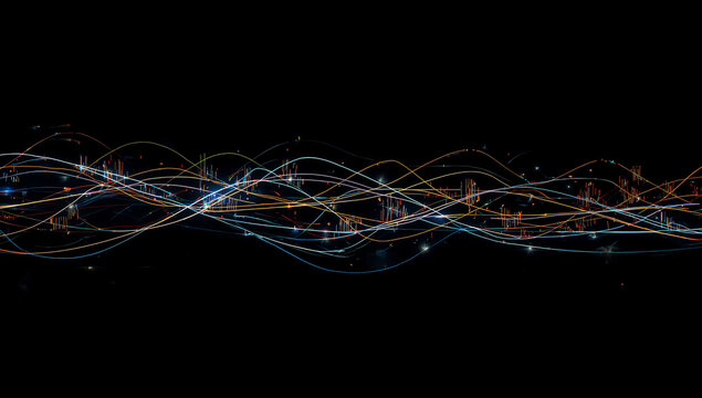 Abstract dynamic light streaks conveying speed and motion