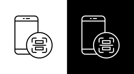 Obraz premium Qr Code Outline White Icon Set Design