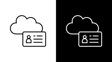 Cloud Identity Outline White Icon Set Design