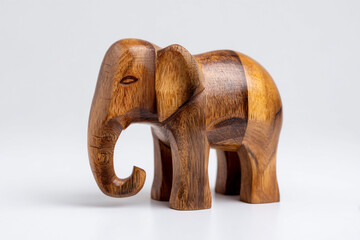 Wooden elephant sculpture showcases craftsmanship and unique design, perfect for home decor and gifts
