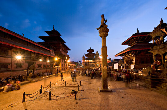 People at Patan Durbar Square, Patan, Kathmandu, Nepal.