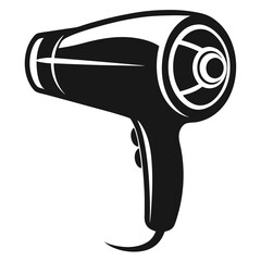 Modern Blow Dryer Silhouette Vector Icon for Beauty and Hair Styling Designs