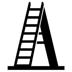 Ladder Silhouette Black and White Vector Illustration