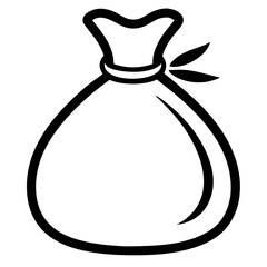 Money Bag Silhouette Black and White Line Art for Financial and Business Designs