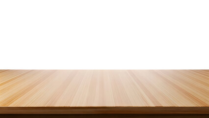 Light wood tabletop with transparent background for showcasing product mockups
