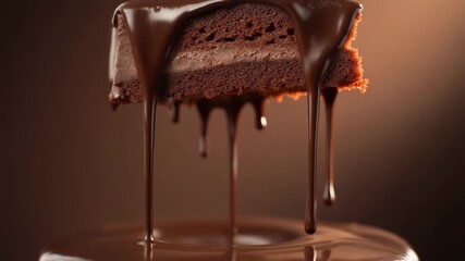 Indulge in decadence with this chocolate cake slice, a rich dessert fantasy perfect for your sweet cravings and elegant celebrations - Powered by Adobe