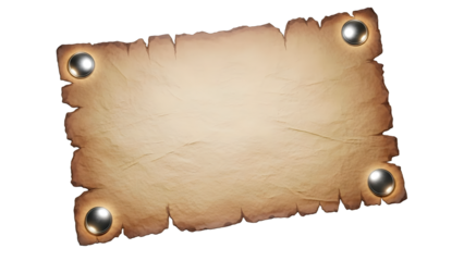 Vintage parchment with metal tacks offers a rustic texture for your creative designs