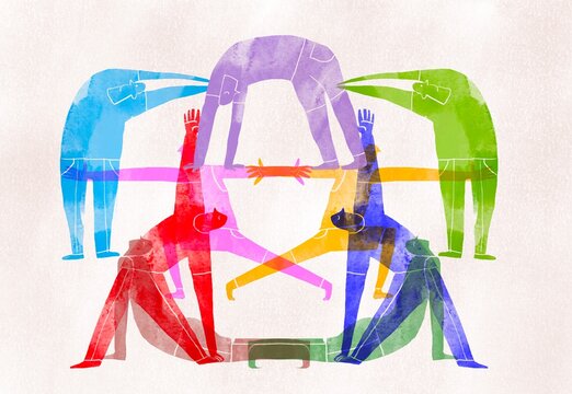 a person in various yoga poses