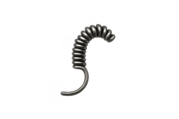 Industrial metal spring hook with transparent background