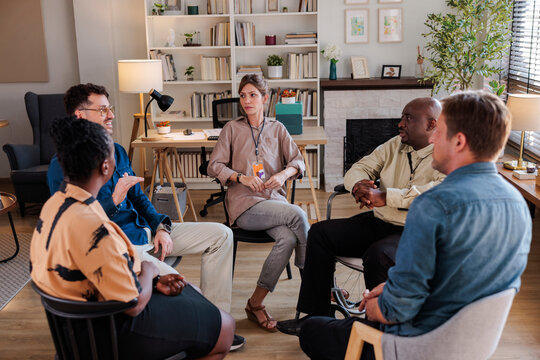 Group listening to member speak