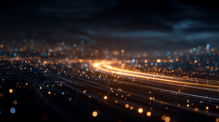 Obraz premium City Lights: A captivating night scene, city lights ablaze, creating a mesmerizing spectacle of urban energy and endless connection.