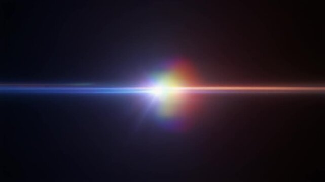 Abstract rainbow light dispersion with colorful spectral flares and lens leak effects on a dark background.